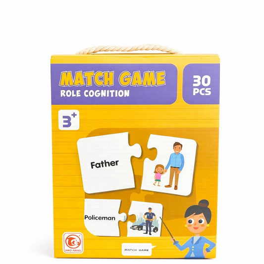 Joc educativ copii tip puzzle Match Game, recunoastere roluri, 30 piese