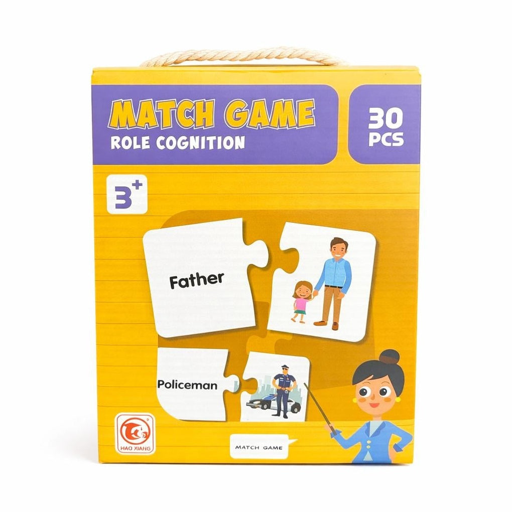 Joc educativ copii tip puzzle Match Game, recunoastere roluri, 30 piese
