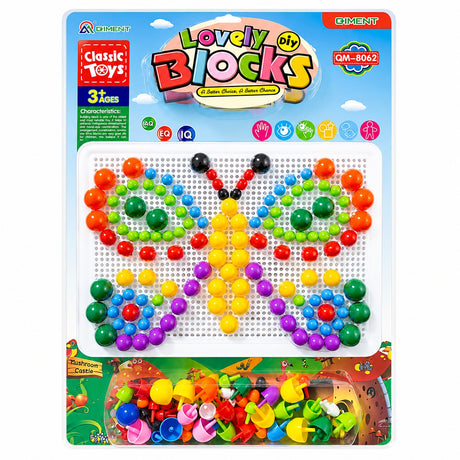 Joc Educativ cu Pioni pentru Copii 3+ Ani – Model Fluture cu Tablă Albă DIY