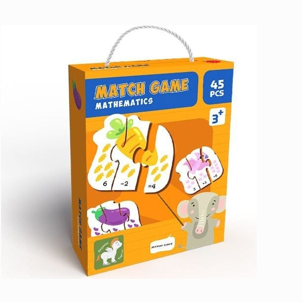 Joc educativ de matematica- puzzle asociere numere 45 piese