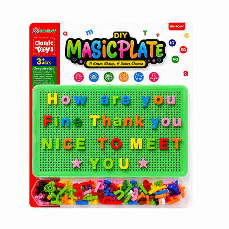 Joc Educativ pentru Copii cu Pioni și Litere Colorate – Tablă Verde Perforată, 3+ Ani