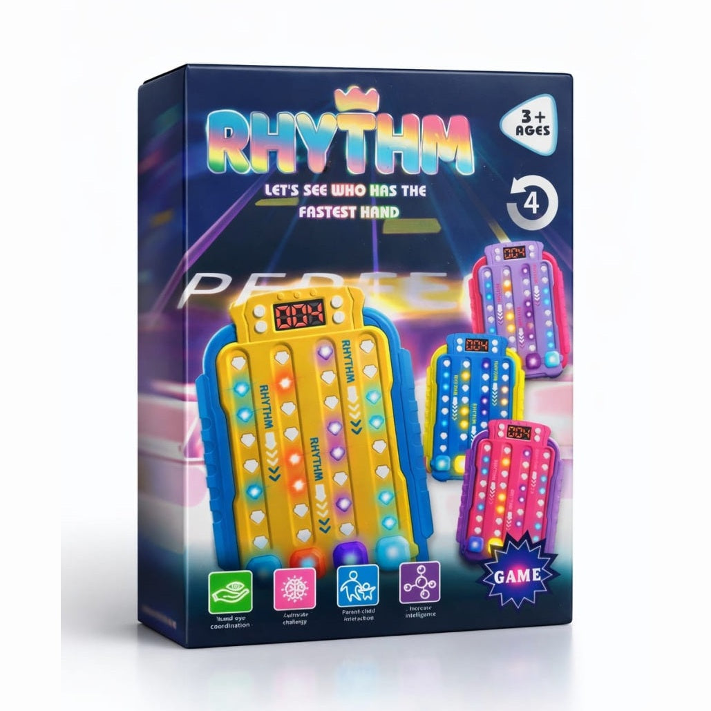 Joc electronic interactiv Rhythm cu lumini LED, test reflexe si viteza
