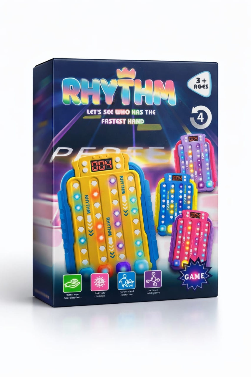 Joc electronic interactiv Rhythm cu lumini LED, test reflexe si viteza