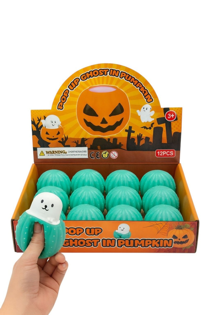 Jucarie Antistres Dovleac Vrajit Pop-Up Catelus , Gniotek Squishy Moale Copii 3+