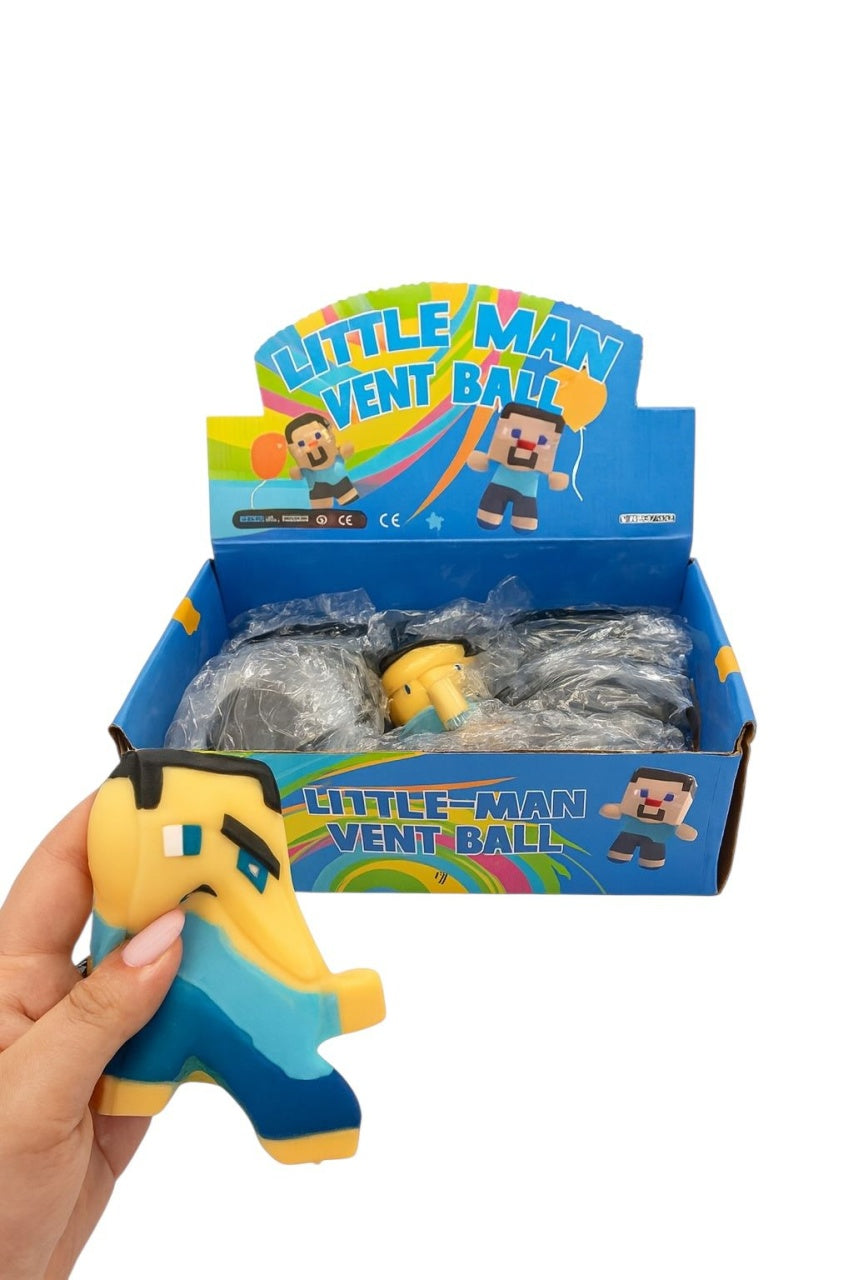 Jucarie Antistres Figurina Om Bloc Albastru , Little Man Vent Ball Squishy Copii 3+