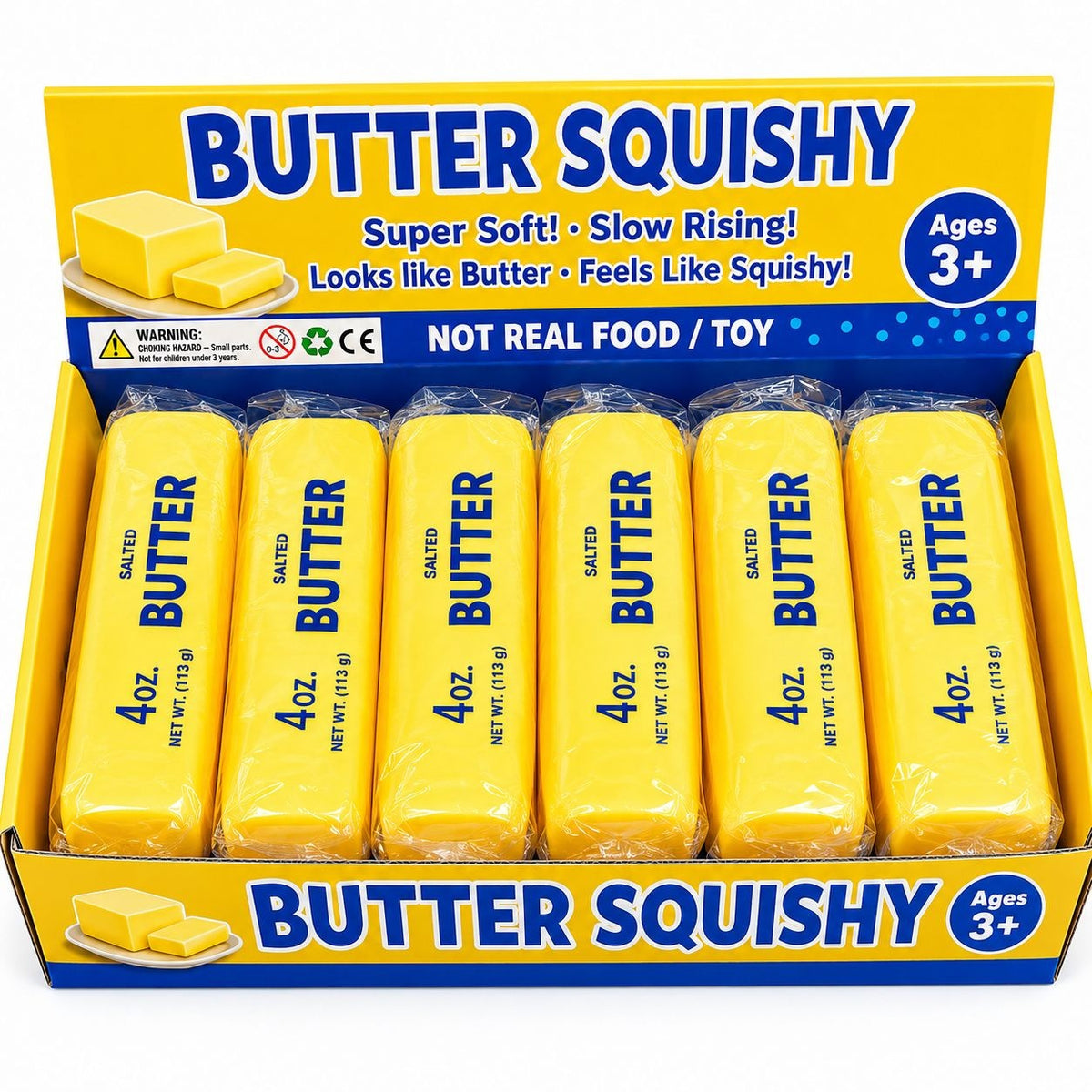 Jucărie Antistres Squishy Butter cu Spumă, Moale și Elastică, Model Unt, 14 cm