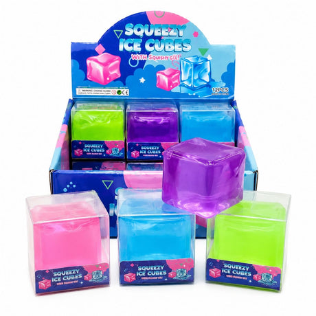 Jucărie Antistres Squishy Cub de Gheață 4cm – Cub Gel Elastic , Relaxare și Distracție, 3+ Ani