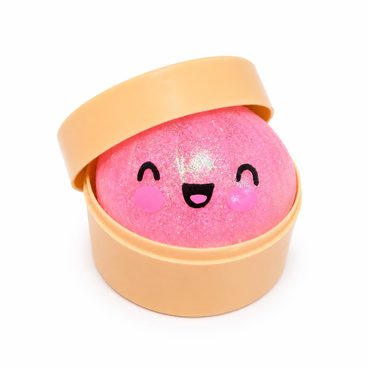 Jucărie Antistres Squishy Dumpling cu Sclipici și Bile din Gel, 5.5 cm – Minge Senzorială Elastică