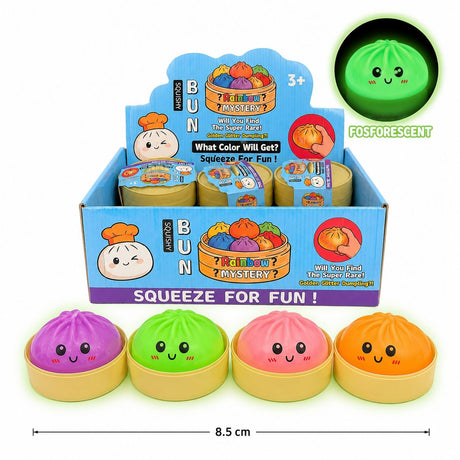 Jucărie Antistres Squishy Dumpling Fosforescent Colorat 8,5 cm – Glow in the Dark