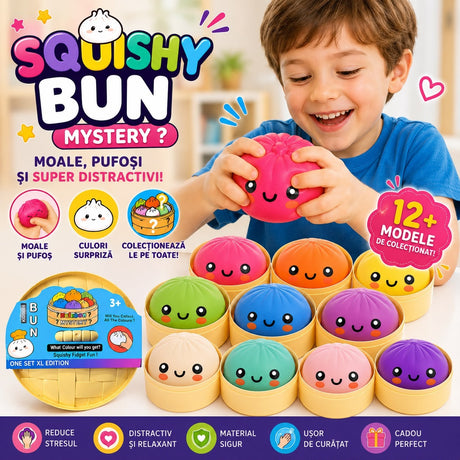 Jucărie Antistres Squishy Dumpling Gigant 15 cm, cu Spumă la Interior, Culoare Aleatorie