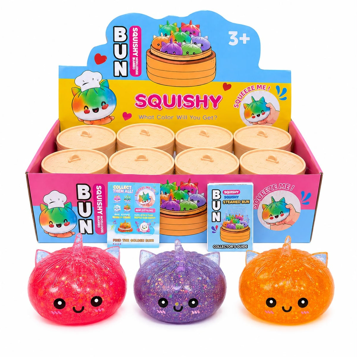 Jucărie Antistres Squishy Dumpling Unicorn cu Sclipici, 8.5 cm, Super Moale, Model Aleatoriu