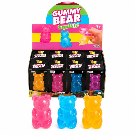 Jucarie antistres Squishy Gummy Bear 8 cm, slow rising, culori aleatorii pentru copii