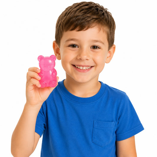 Jucarie antistres Squishy Gummy Bear 8 cm, slow rising, culori aleatorii pentru copii