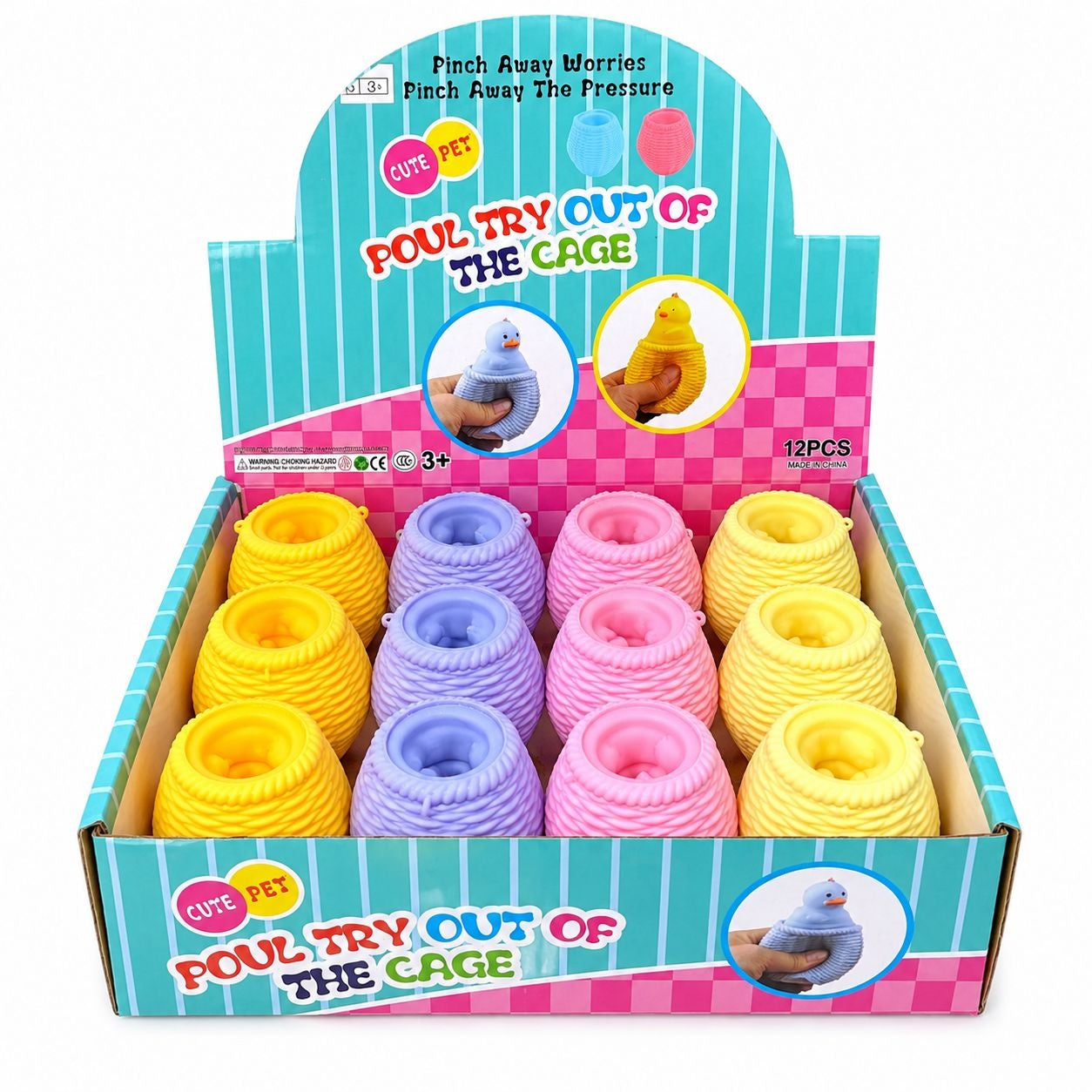 Jucărie Antistres Squishy Pui în Cuib Pop-Up – Jucărie Senzorială Interactivă pentru Copii