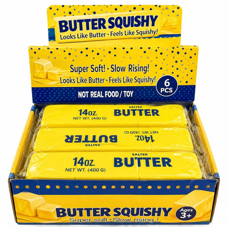 Jucărie Antistres Squishy Unt Gigant, 23 x 6 cm, Super Moale, Relaxantă, Model Butter