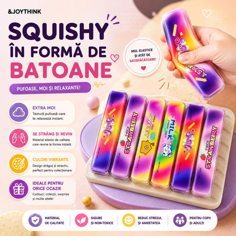 Jucărie Antistres Squishy Unt Multicolor 13 cm – Elastică, Moale, Model Aleatoriu