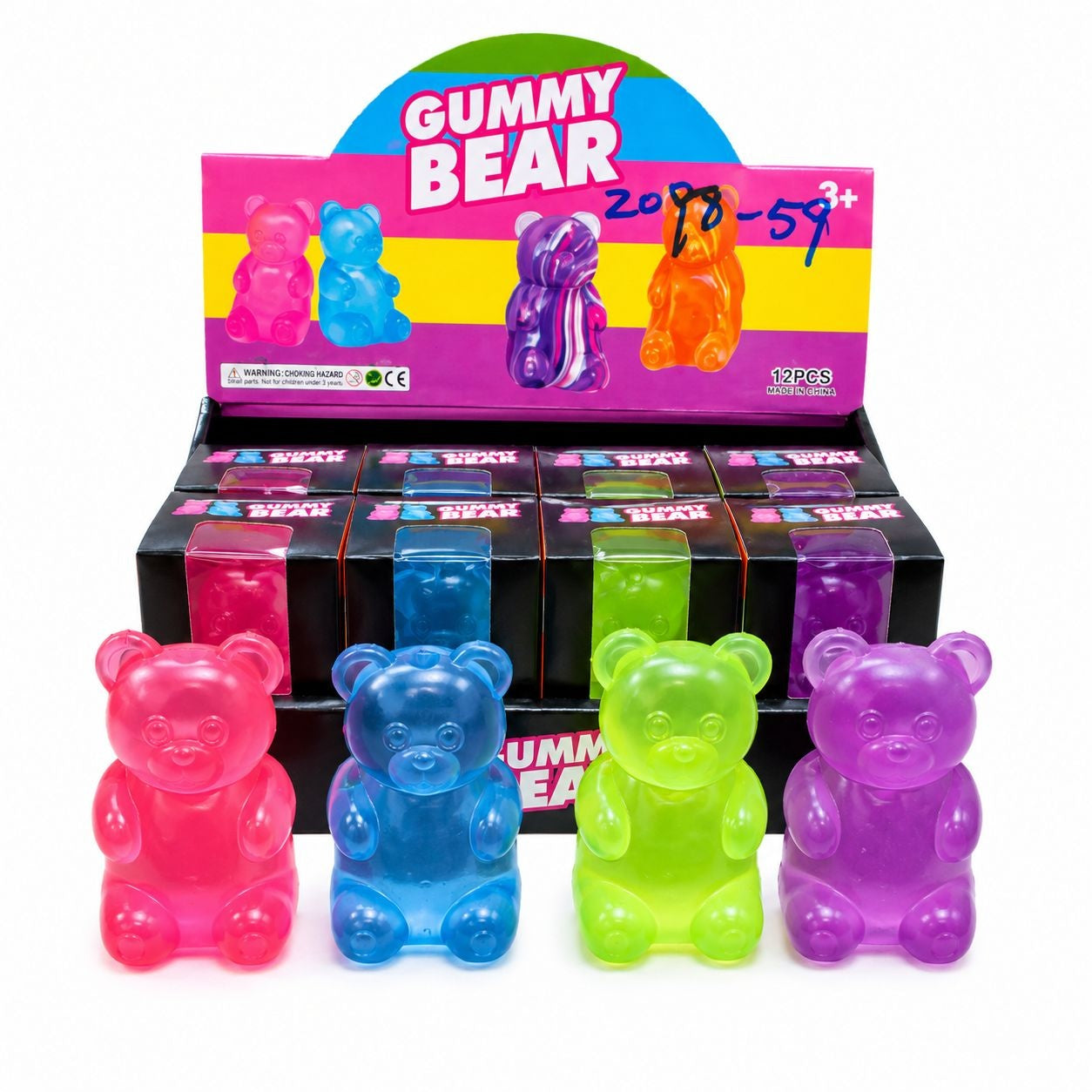 Jucărie Antistres Ursuleț Squishy Gummy Bear 7cm – Figurina Elastică și Moale, 3+ Ani