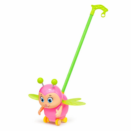 Jucărie de impins tip insectă din plastic, cu mânere, pentru copii, 18 cm, roz