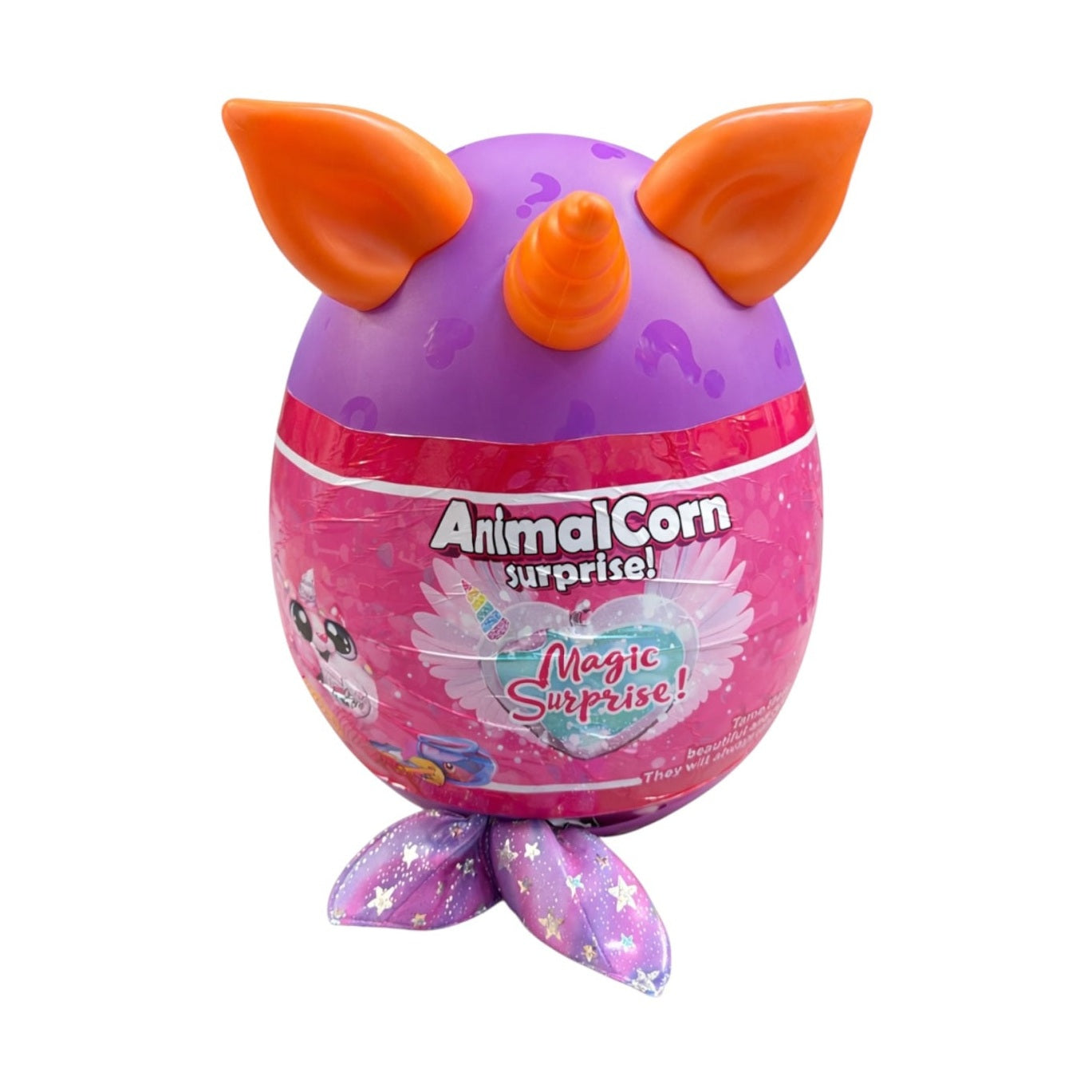 Jucărie de plus AnimalCorn cu surprize, din material plus, 40 cm, culori variate, dezvoltă creativitatea