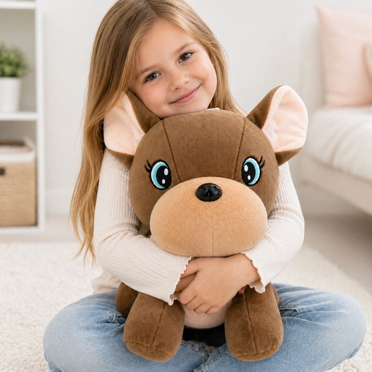 Jucărie de pluș cățeluș maro 30 cm – pluș moale, design adorabil