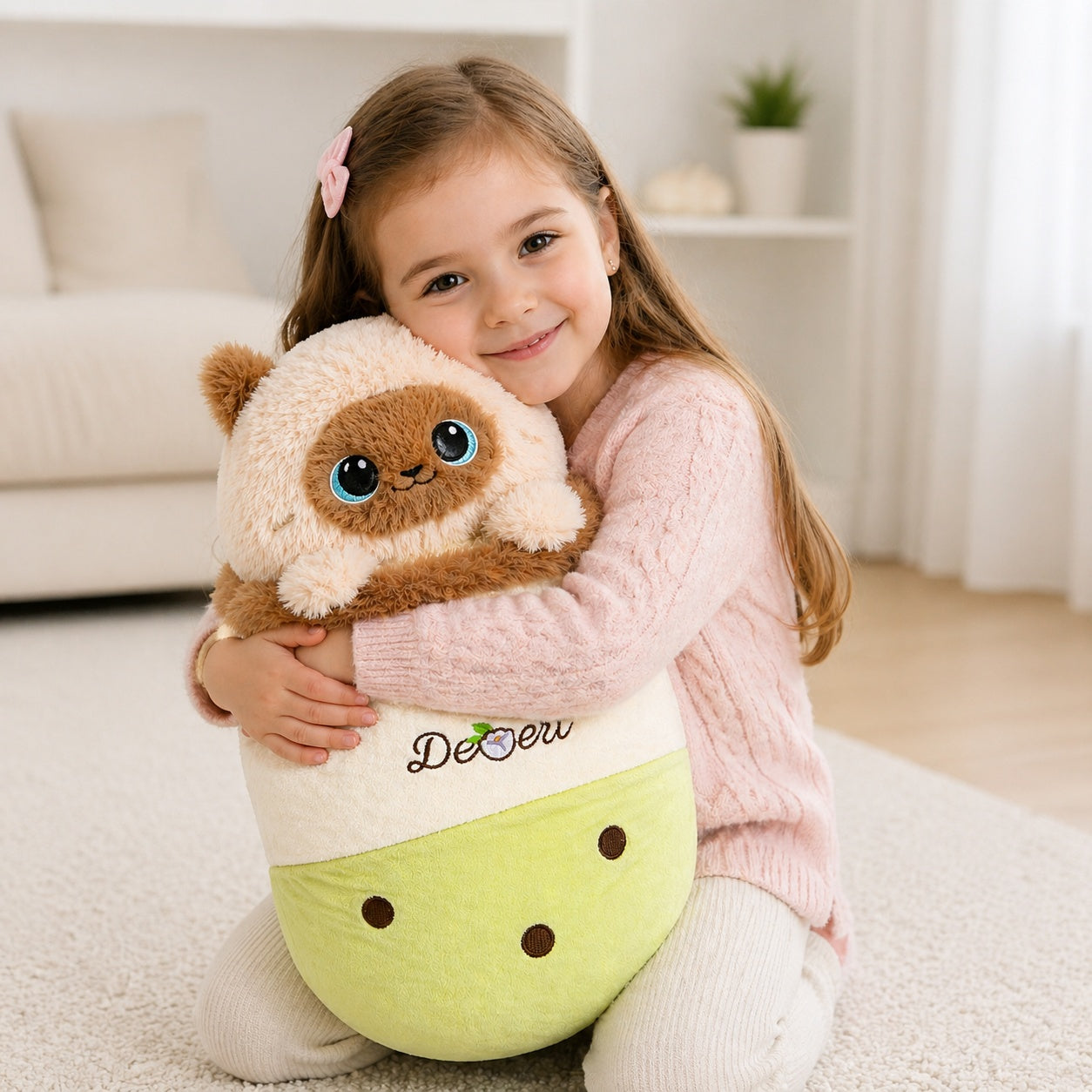 Jucărie de pluș pisică 50 cm – jucărie moale, kawaii, pernă decorativă pentru copii