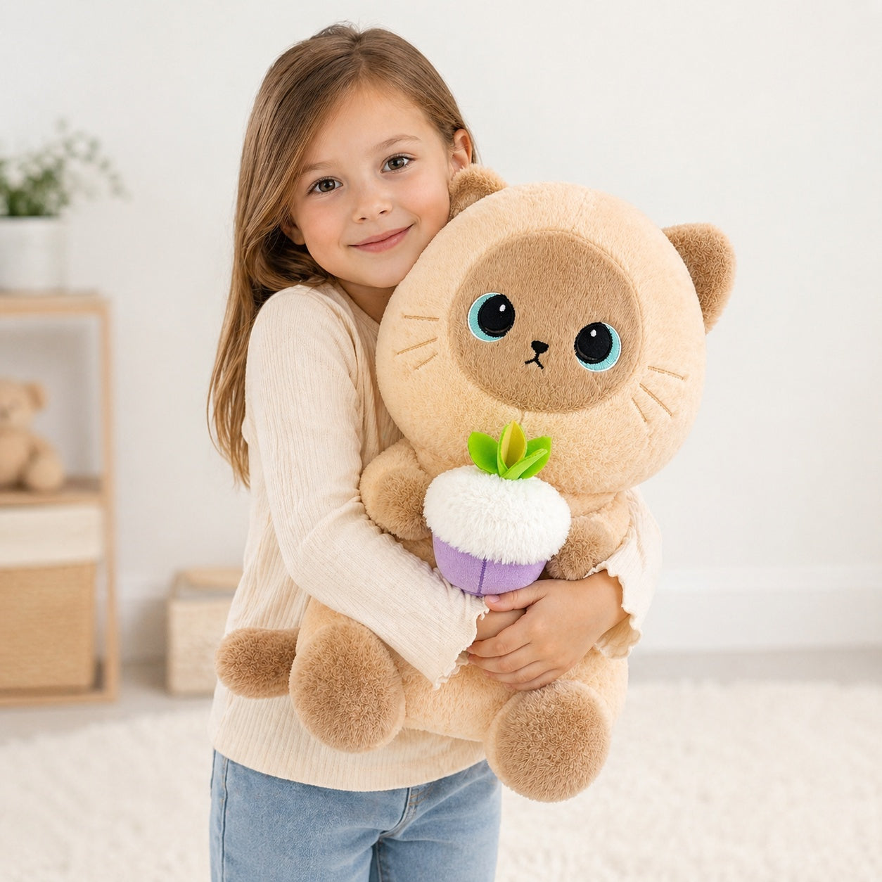 Jucărie de pluș pisicuță 55 cm – jucărie adorabilă pentru copii