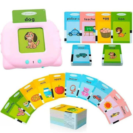 Jucarie educativa copii cititor carduri audio invatare engleza 112 carduri roz