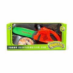 Jucărie fierăstrău cu lanț din plastic cu sunete și lumină Power Saw, roșu-verde