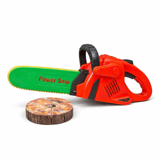 Jucărie fierăstrău cu lanț din plastic cu sunete și lumină Power Saw, roșu-verde