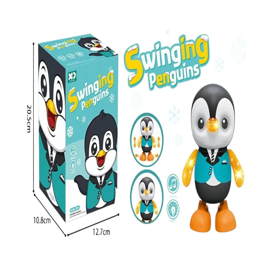 Jucărie Interactivă Pinguin Dansator Electric din Plastic cu Sunete și Lumini, 20,5 cm