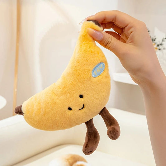 Jucarie plus banana pufoasa cu fata zambitoare, model simpatic, 18 cm