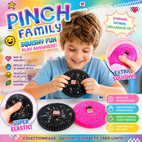 Jucărie Squishy Antistres în Formă de Biscuite, Moale și Elastică, Stretchy, Reduce Stresul, Model Aleatoriu
