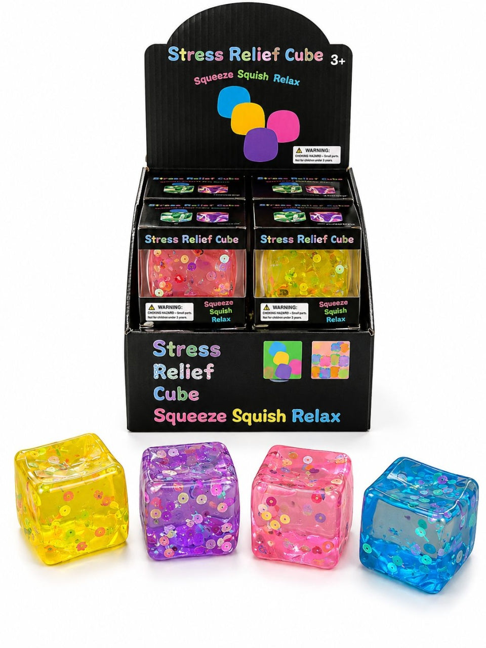 Jucărie Squishy Cub cu Fructe Colorate – Antistres Gelatinos, diverse culori