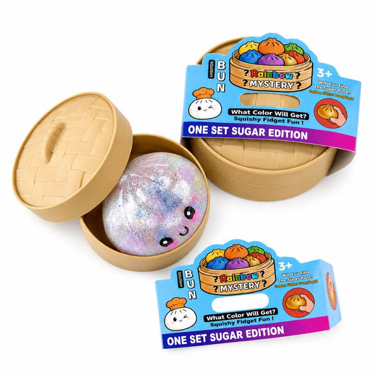 Jucărie Squishy Dumpling cu Sclipici și Bile Gel 8,5 cm – Anti-Stres, Senzorială, Surprise Toy