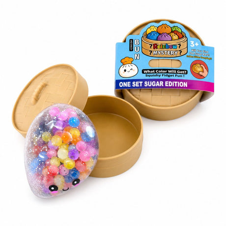 Jucărie Squishy Dumpling cu Sclipici și Bile Gel Mari 8,5 cm – Anti-Stres, Senzorială, Surprise Toy