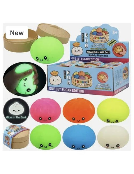 Jucarie Squishy Dumplings / Galusca culori neon in Cosulet, 8.5 cm, Surpriza