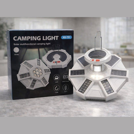 Lampa camping solara multifunctionala XG-T51 LED cu incarcare telefon si Type-C