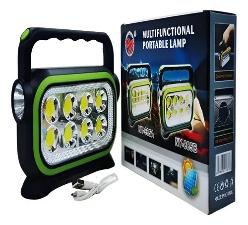 Lampă de lucru LED portabilă, reîncărcabilă USB, din plastic, culoare neagră, cu 6 LED-uri intense