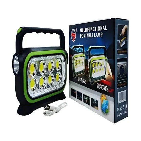 Lampă de lucru LED portabilă, reîncărcabilă USB, din plastic, culoare neagră, cu 6 LED-uri intense