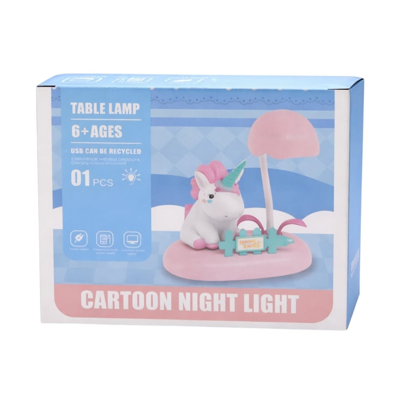 Lampa de veghe interactivă Unicorn, plastic, lumini reglabile, 15 cm