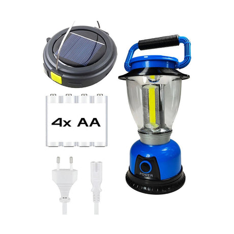 Lampă solară de camping LED multifuncțională din plastic, culoare galbenă