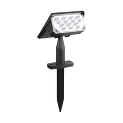 Lampă solară de sol cu două capete luminoase, plastic rezistent, culoare neagră
