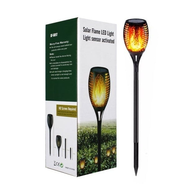 Lampă solară decorativă LED pentru grădină, metal, 68 cm, neagră