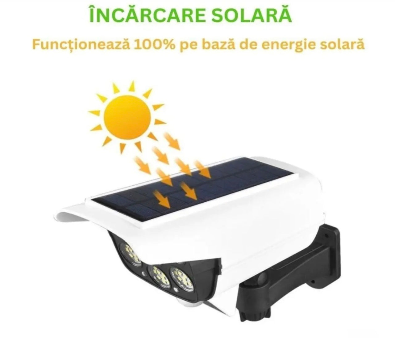 Lampa Solara LED cu Senzor Miscare si Telecomanda, Camera Supraveghere Falsa, Exterior