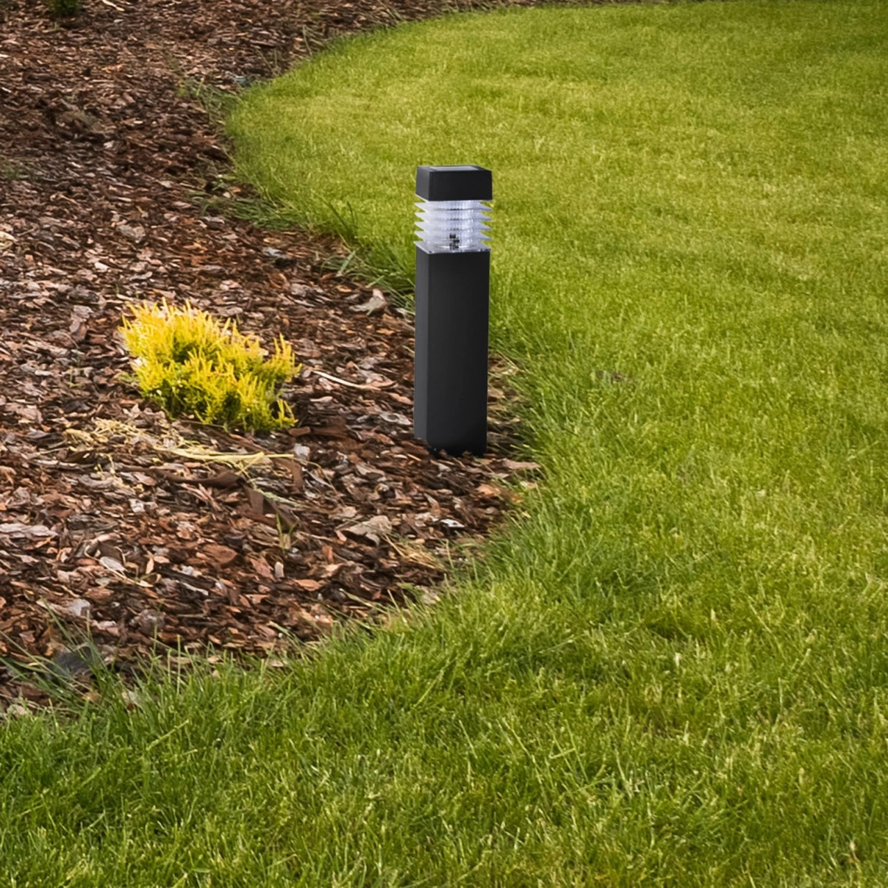 Lampă solară LED cu țeapă decorativă pentru grădină, plastic negru, lumina rece