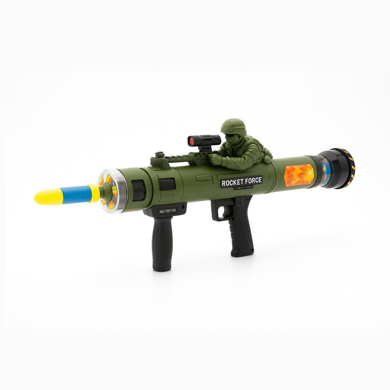 Lansator Rachete Jucarie 52 cm cu 3 Proiectile EVA si Soldat , Rocket Launcher
