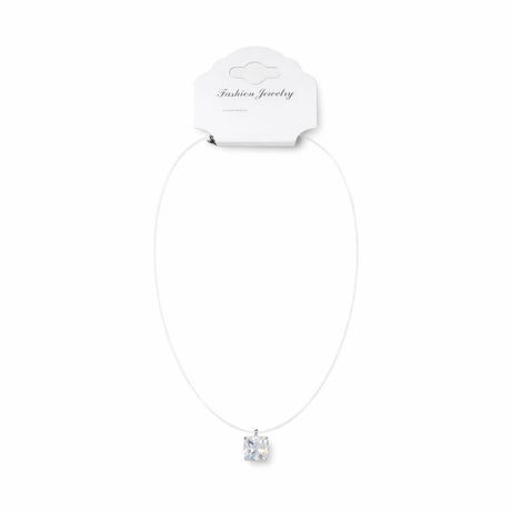 Lantisor invizibil Roxe reglabil 36cm cu pandantiv cristal patrat elegant