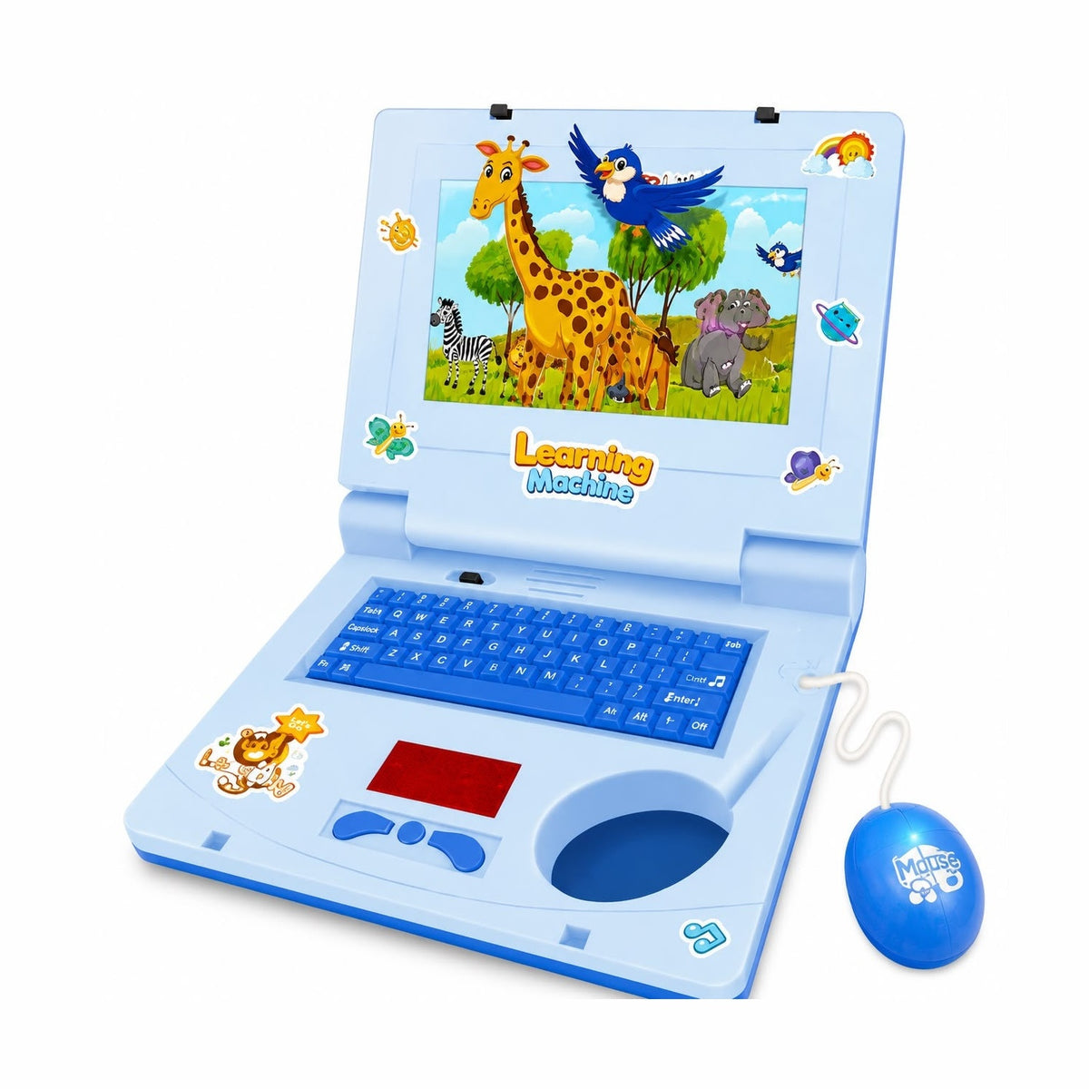 Laptop Educațional Interactiv pentru Copii 3+ Albastru – Muzică, Lumini, Mouse și Jocuri Educative