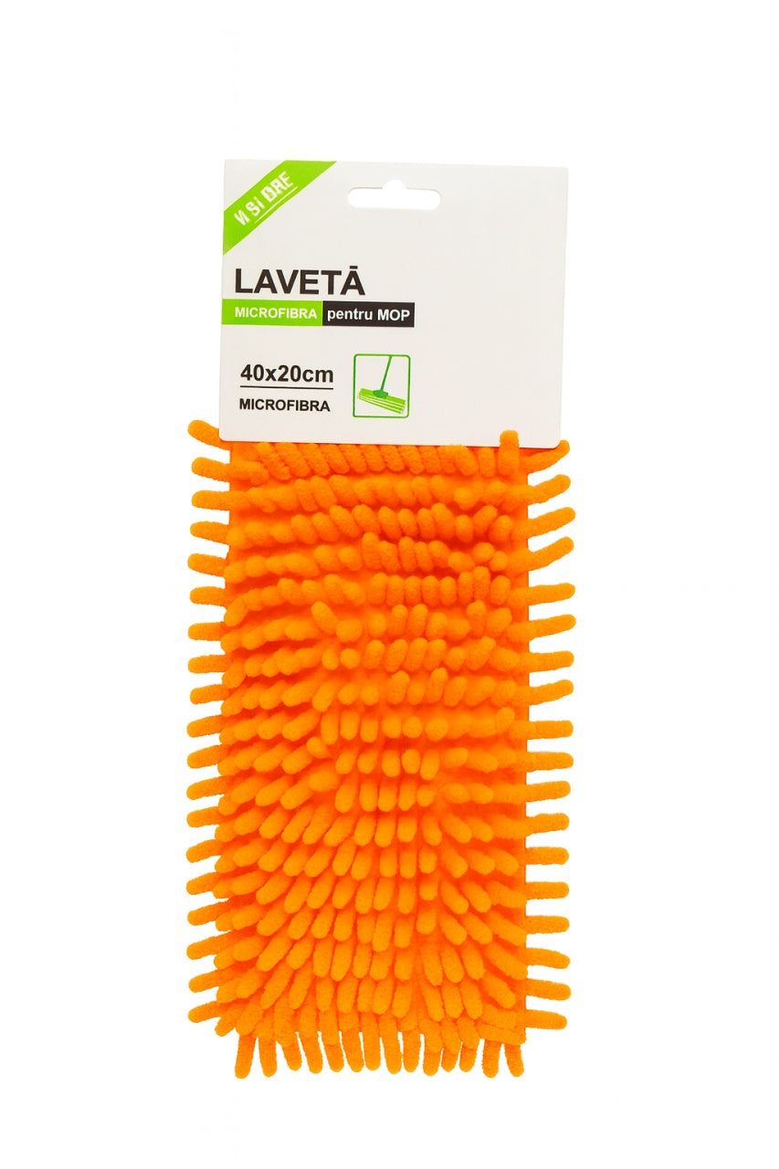 Laveta Microfibra pentru Mop 40x20 cm, Ultra Absorbanta, Portocaliu