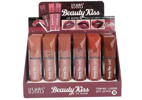 Lip Gloss Mat USHAS Beauty Kiss 8g , Buze Catifelate cu un Finish Elegant